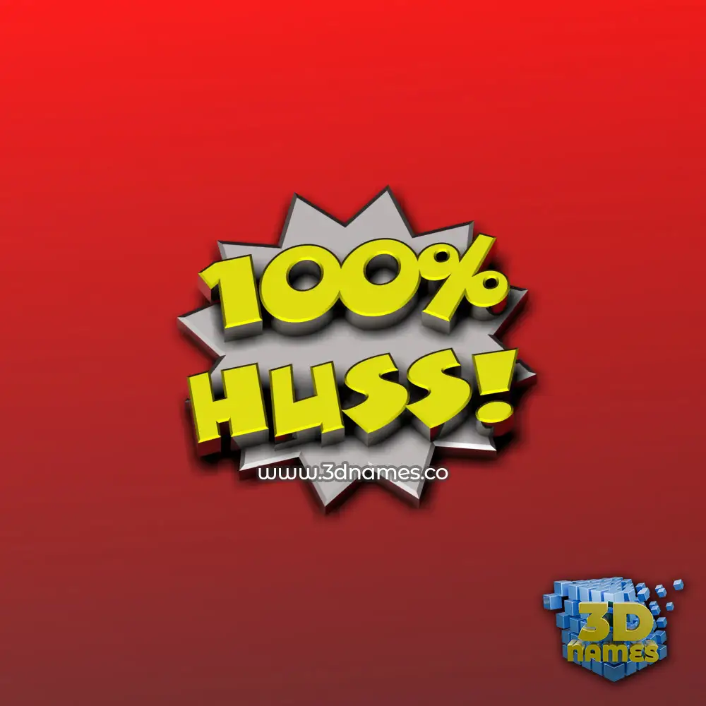 huss in 100 Percent style - 3D name wallpaper