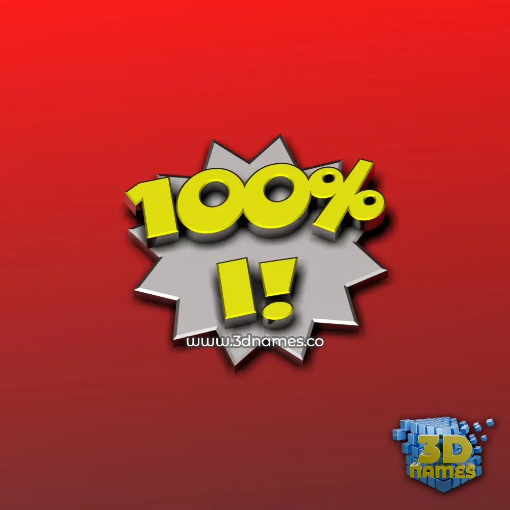 i in 100 Percent style - 3D name wallpaper
