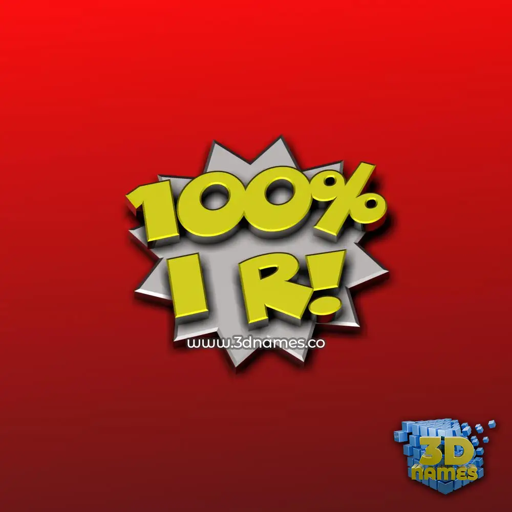 i r in 100 Percent style - 3D name wallpaper