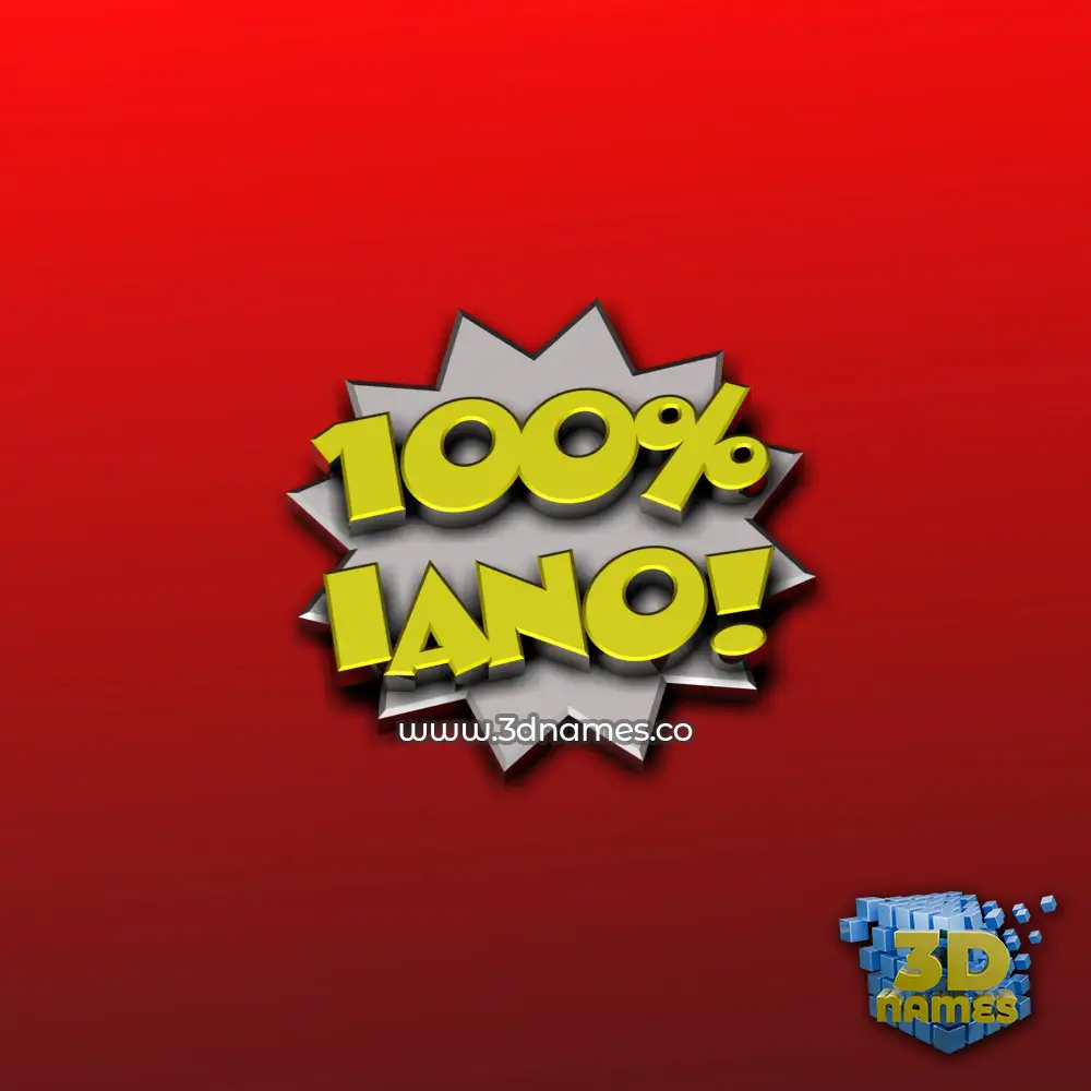 iano in 100 Percent style - 3D name wallpaper