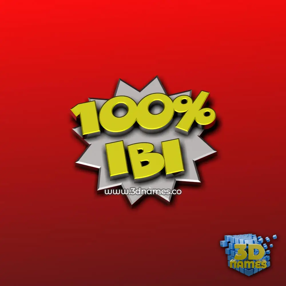 ibi in 100 Percent style - 3D name wallpaper