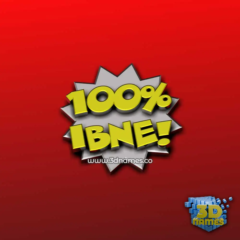 ibne in 100 Percent style - 3D name wallpaper