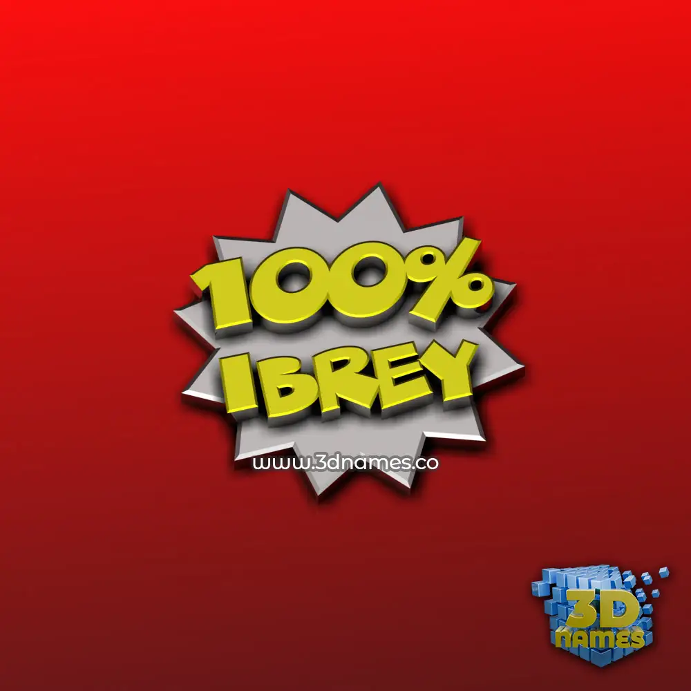 ibrey in 100 Percent style - 3D name wallpaper
