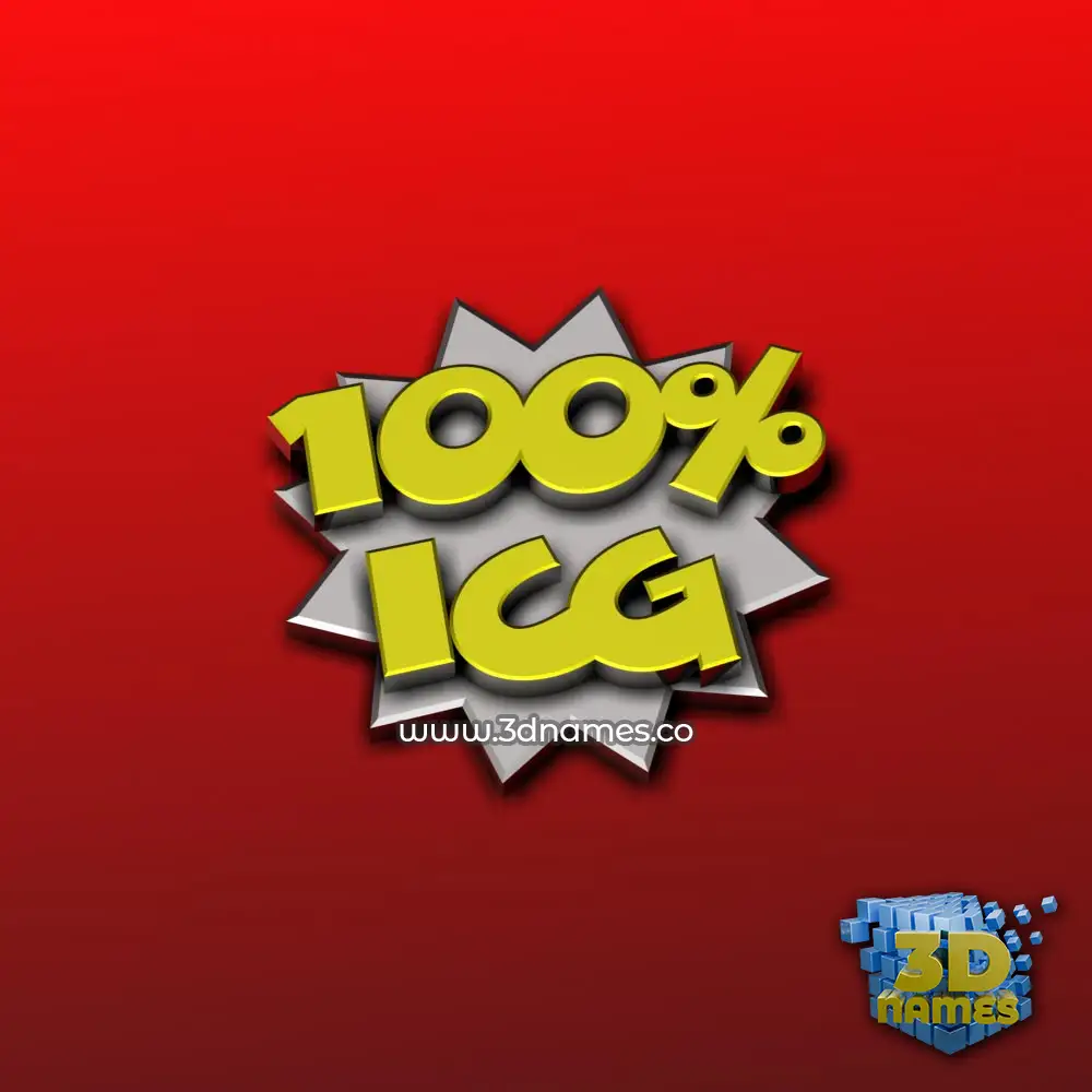icg in 100 Percent style - 3D name wallpaper