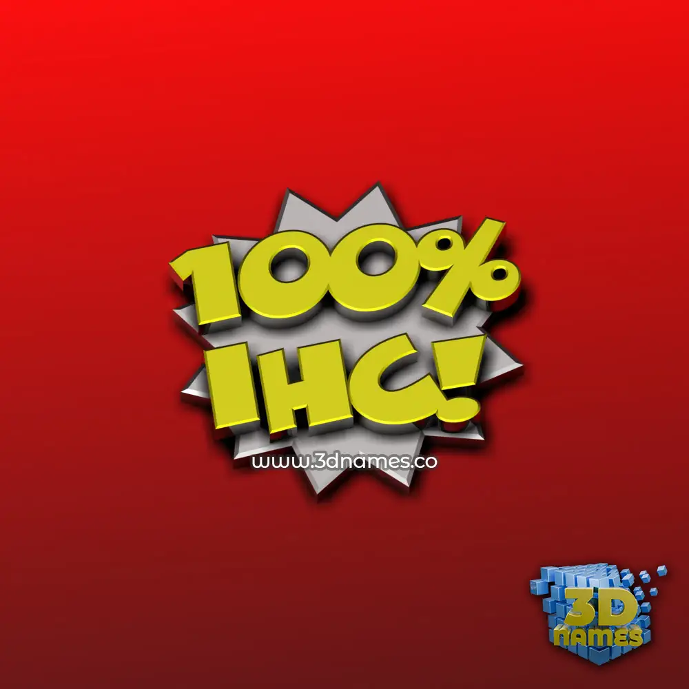 ihc in 100 Percent style - 3D name wallpaper
