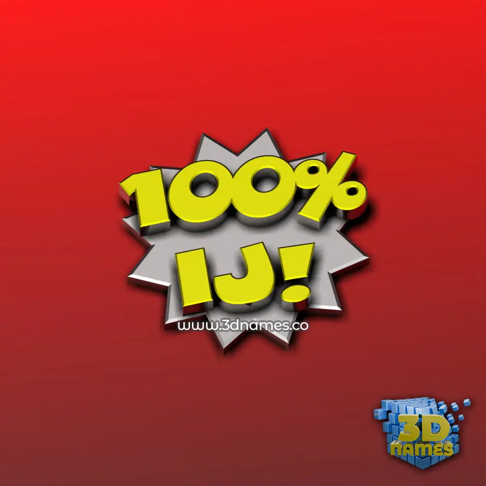 ij in 100 Percent style - 3D name wallpaper