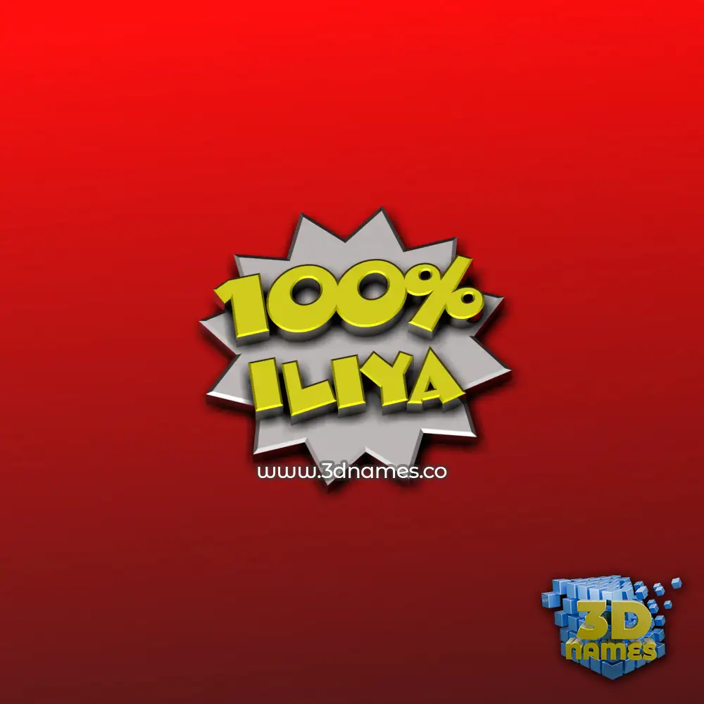 iliya in 100 Percent style - 3D name wallpaper