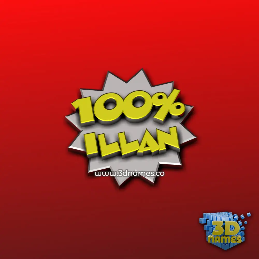 illan in 100 Percent style - 3D name wallpaper