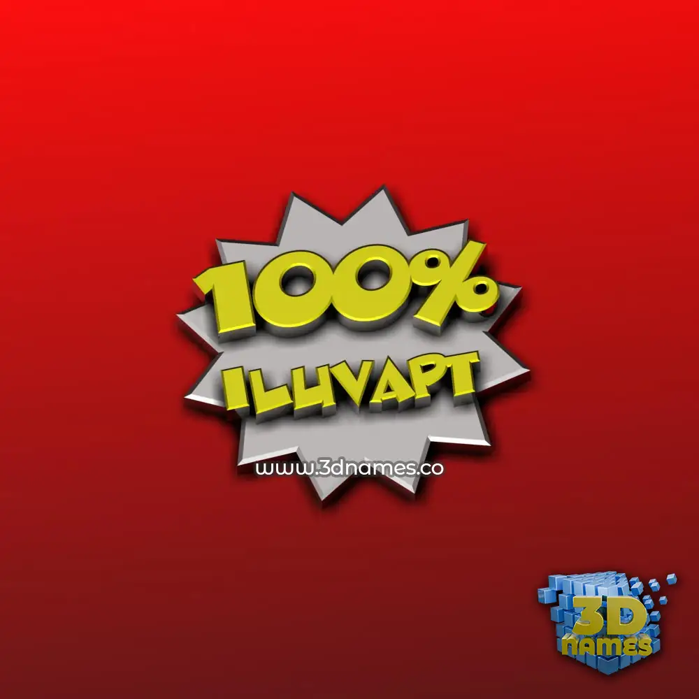 iluvapt in 100 Percent style - 3D name wallpaper