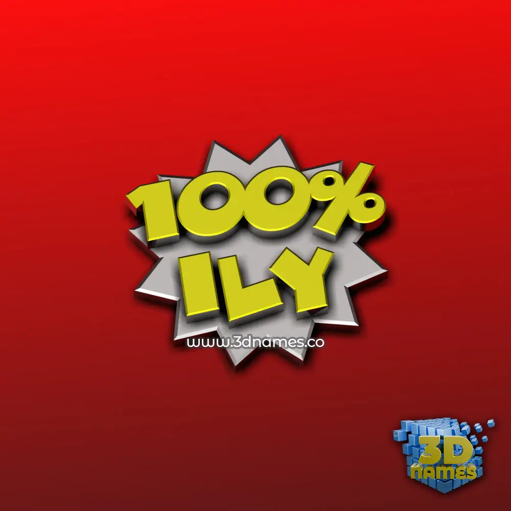 ily in 100 Percent style - 3D name wallpaper
