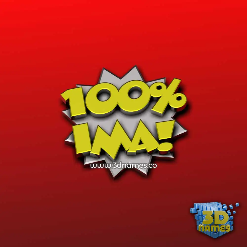 ima in 100 Percent style - 3D name wallpaper