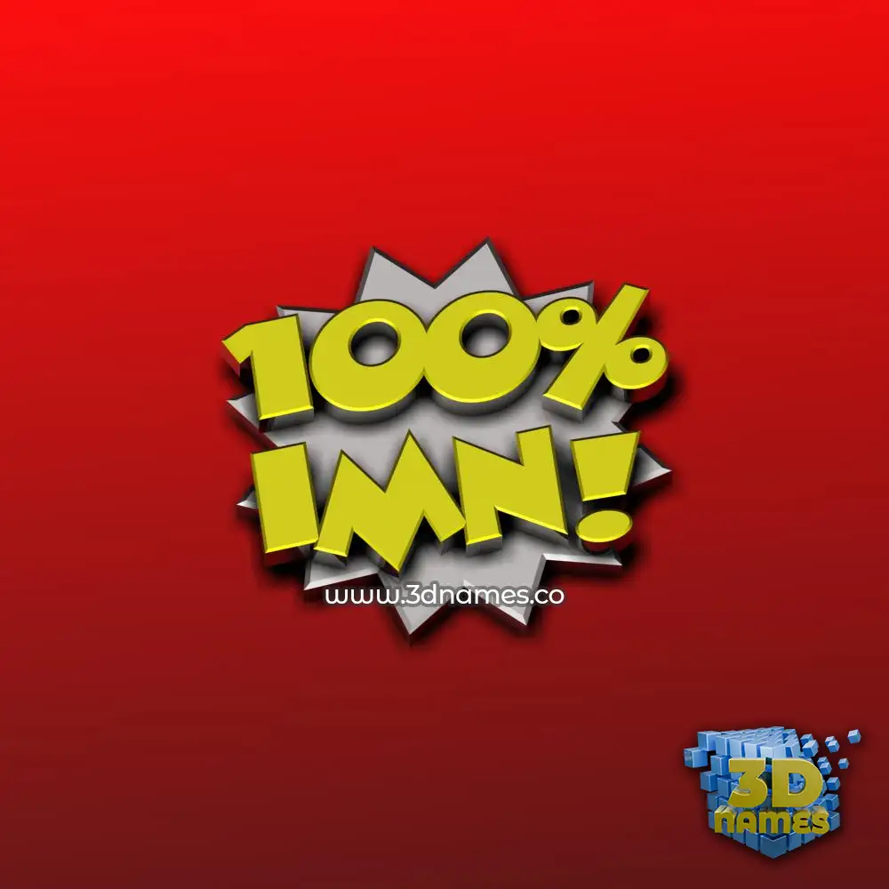 imn in 100 Percent style - 3D name wallpaper