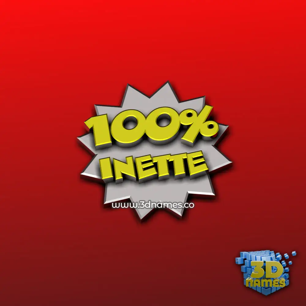 inette in 100 Percent style - 3D name wallpaper