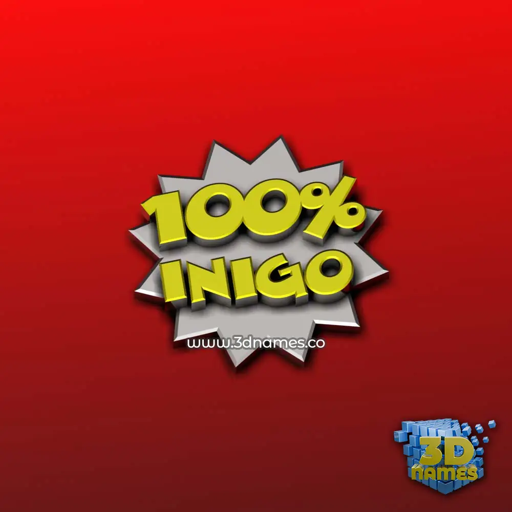 inigo in 100 Percent style - 3D name wallpaper