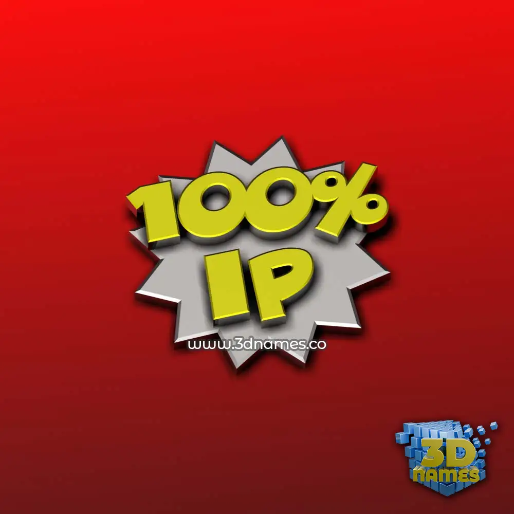 ip in 100 Percent style - 3D name wallpaper