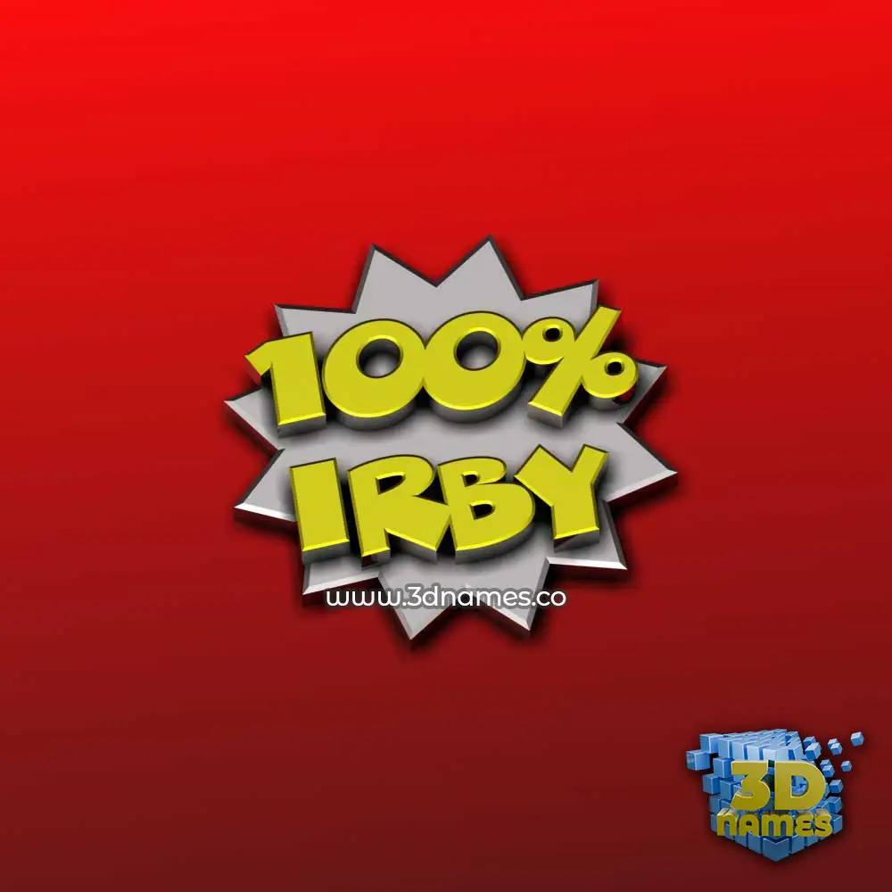 irby in 100 Percent style - 3D name wallpaper