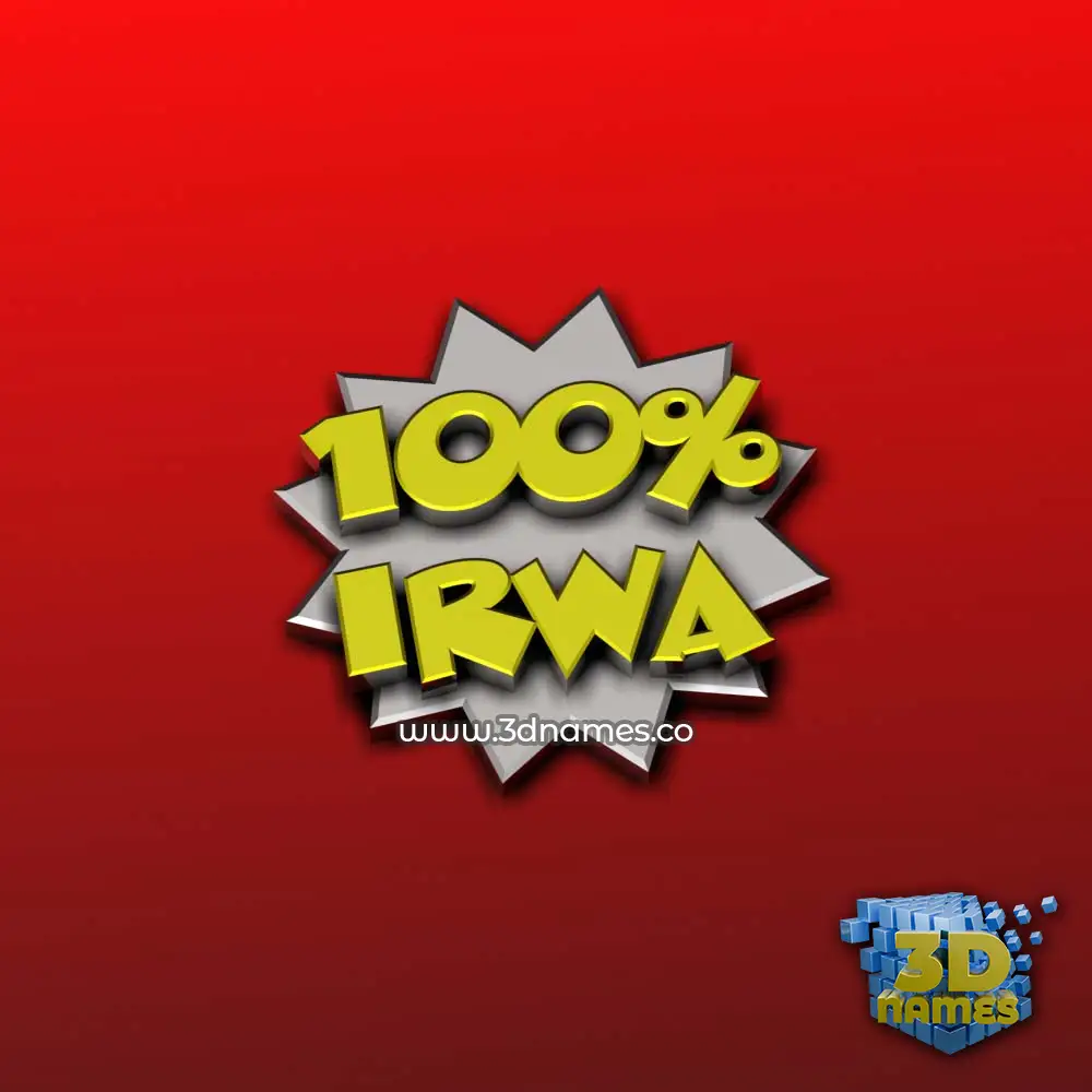 irwa in 100 Percent style - 3D name wallpaper