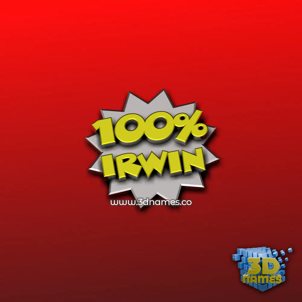 irwin in 100 Percent style - 3D name wallpaper