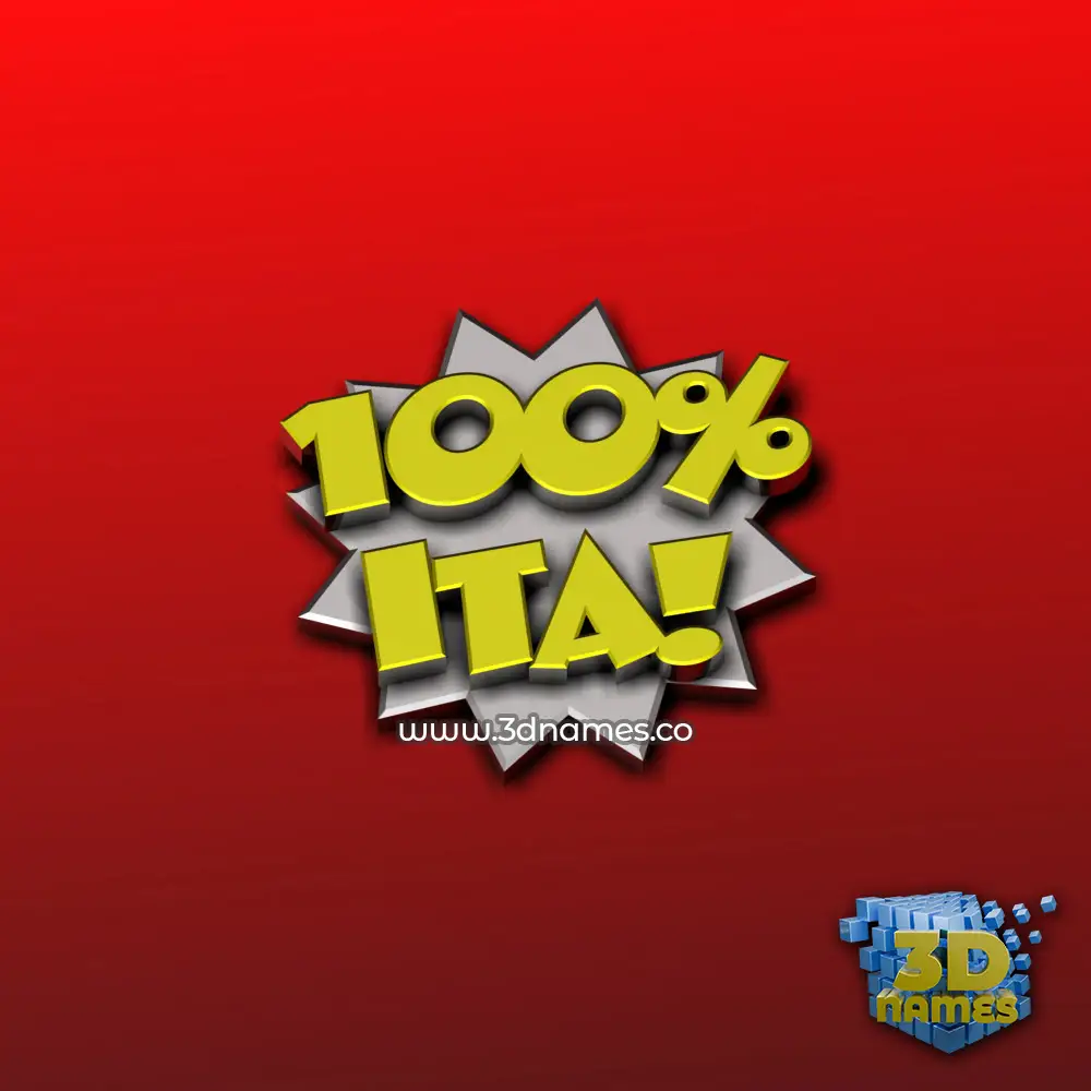 ita in 100 Percent style - 3D name wallpaper