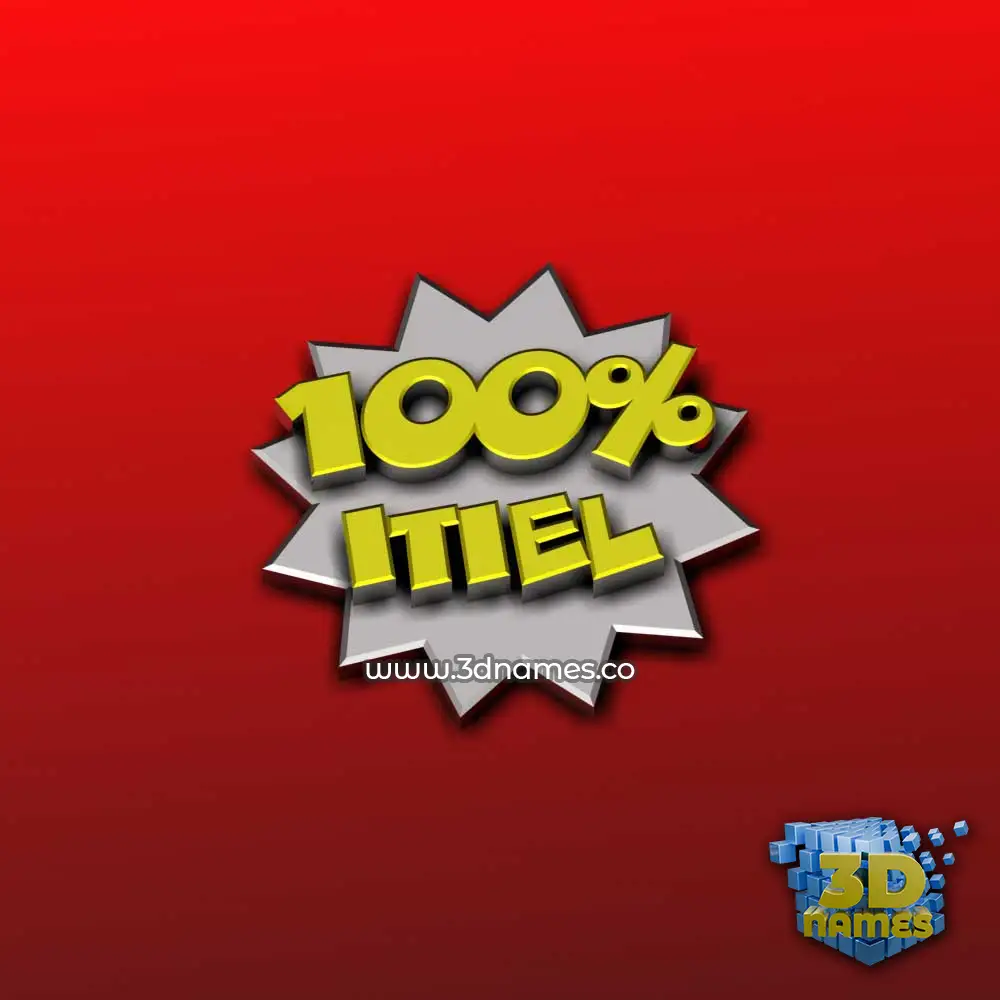 itiel in 100 Percent style - 3D name wallpaper