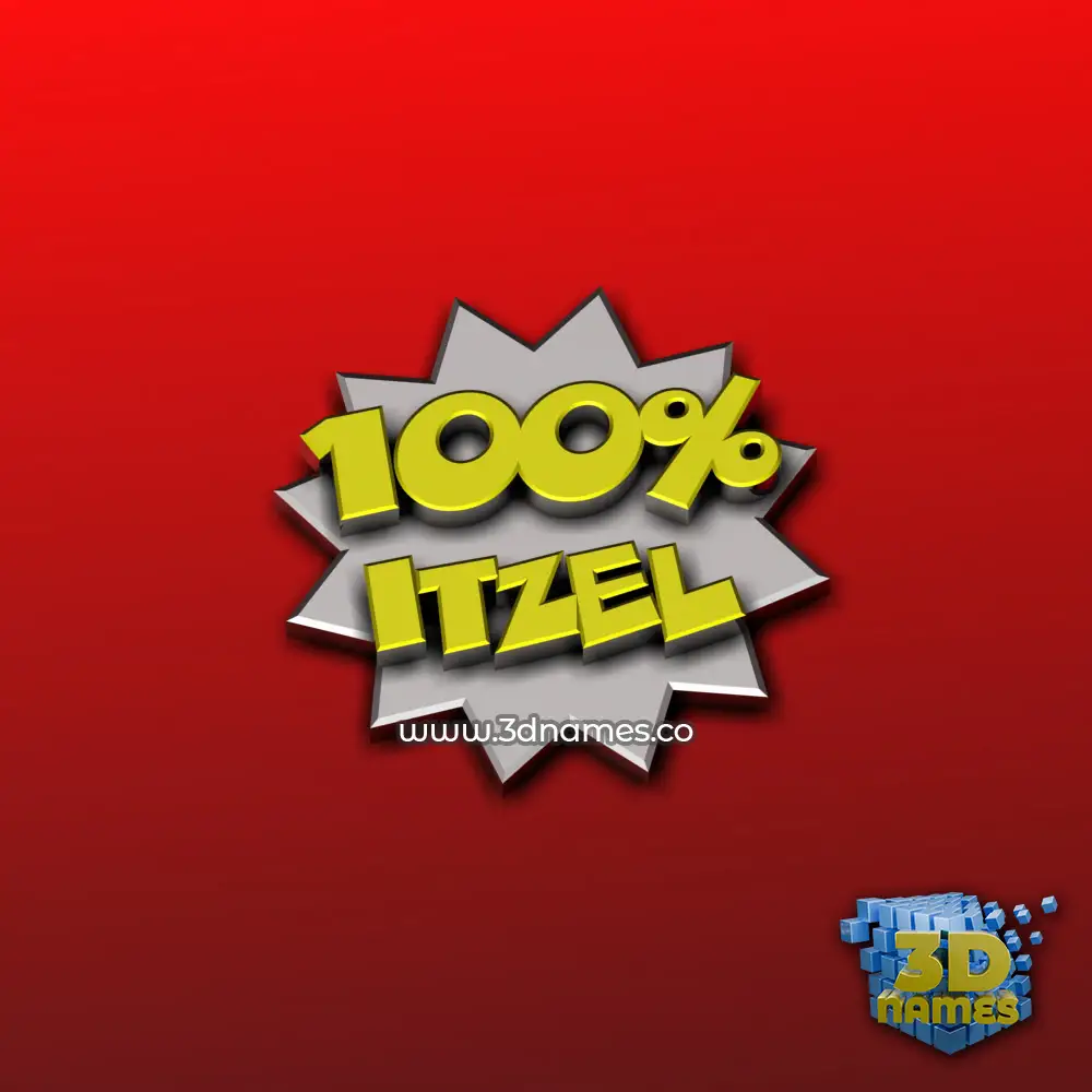 itzel in 100 Percent style - 3D name wallpaper