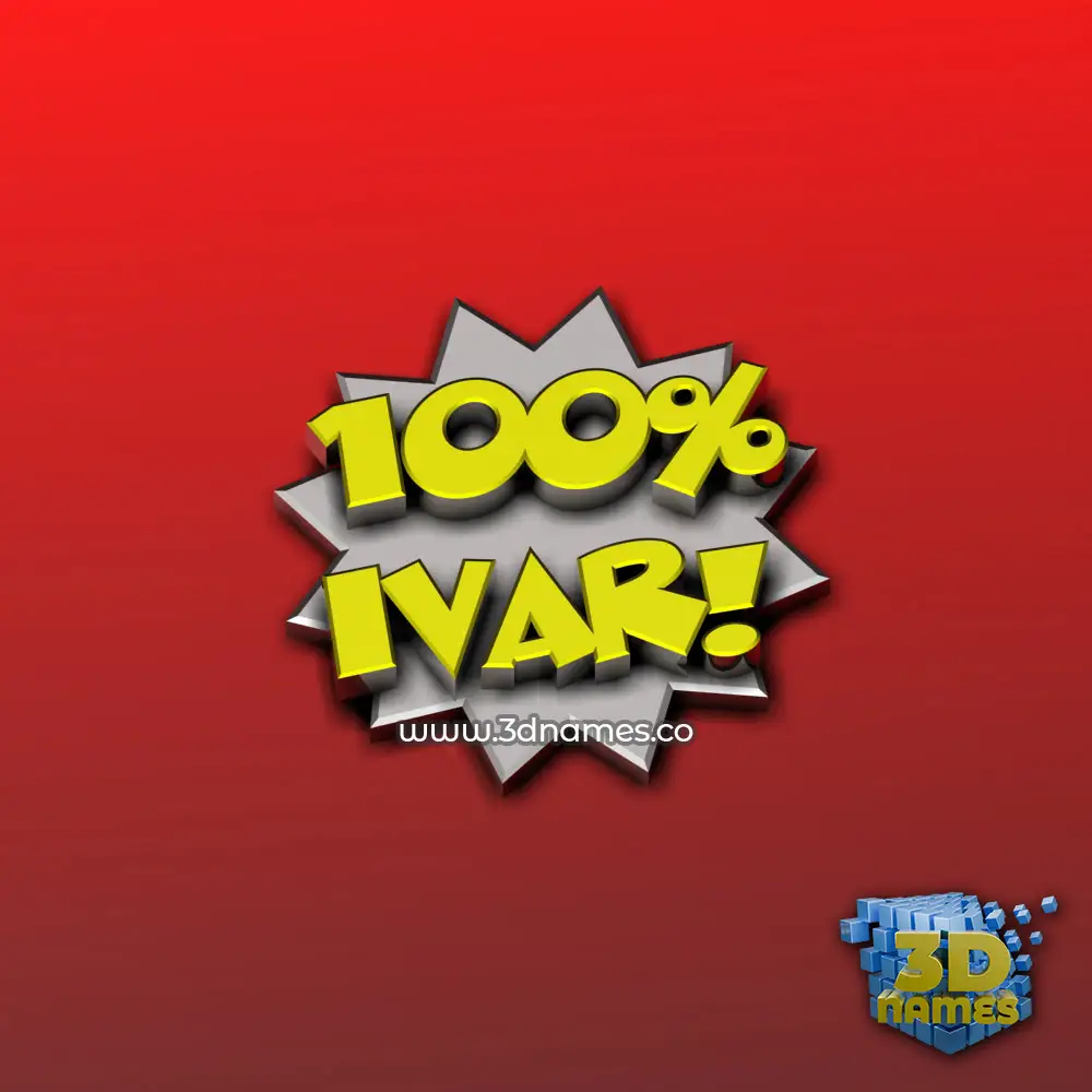 ivar in 100 Percent style - 3D name wallpaper