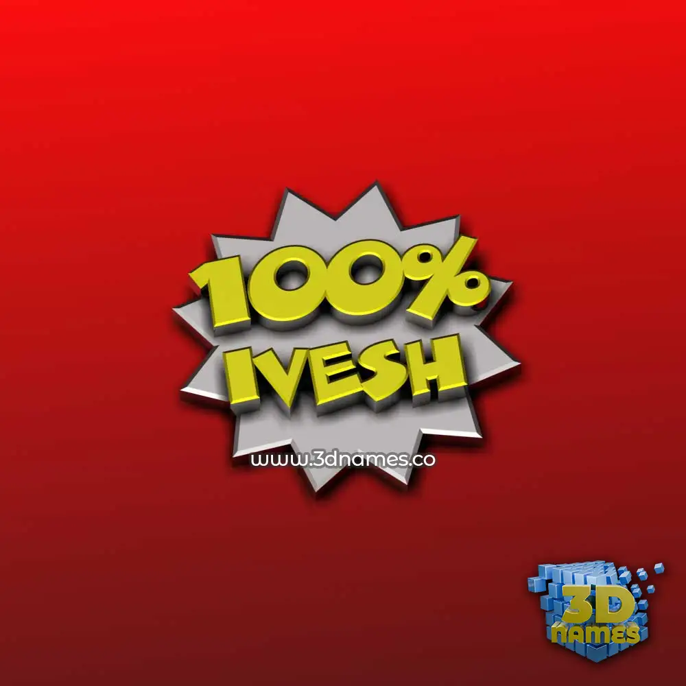 ivesh in 100 Percent style - 3D name wallpaper