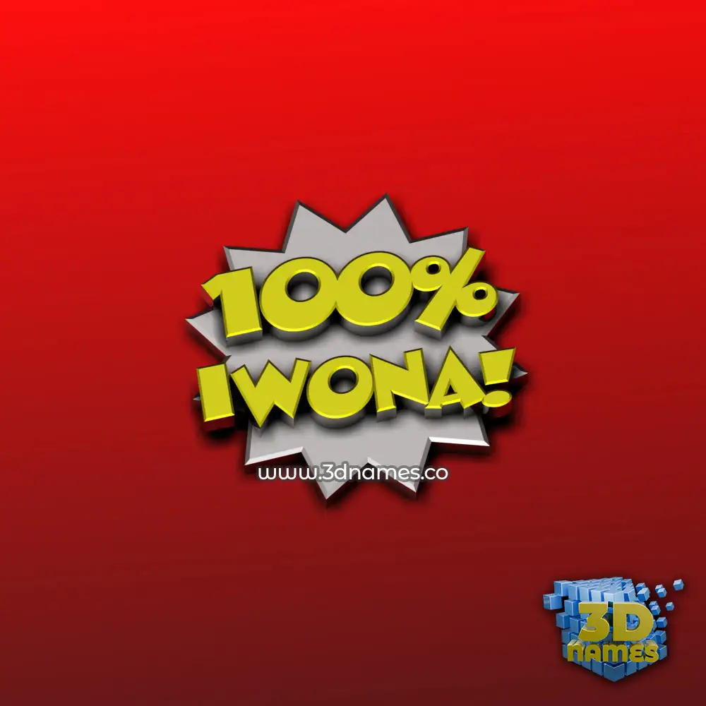 iwona in 100 Percent style - 3D name wallpaper