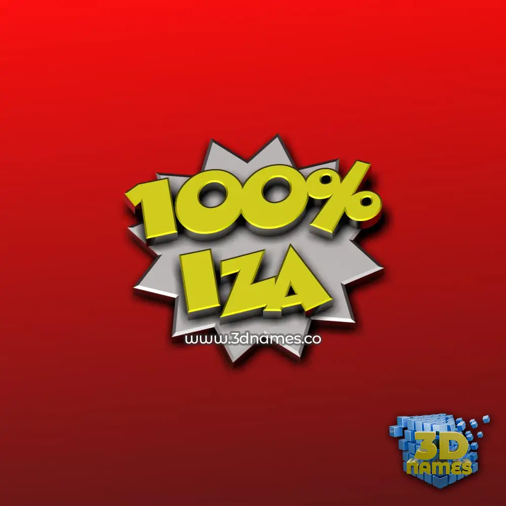 iza in 100 Percent style - 3D name wallpaper