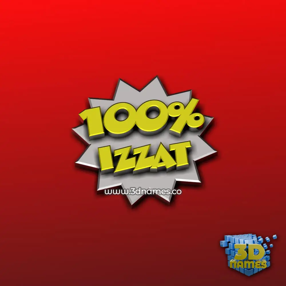izzat in 100 Percent style - 3D name wallpaper
