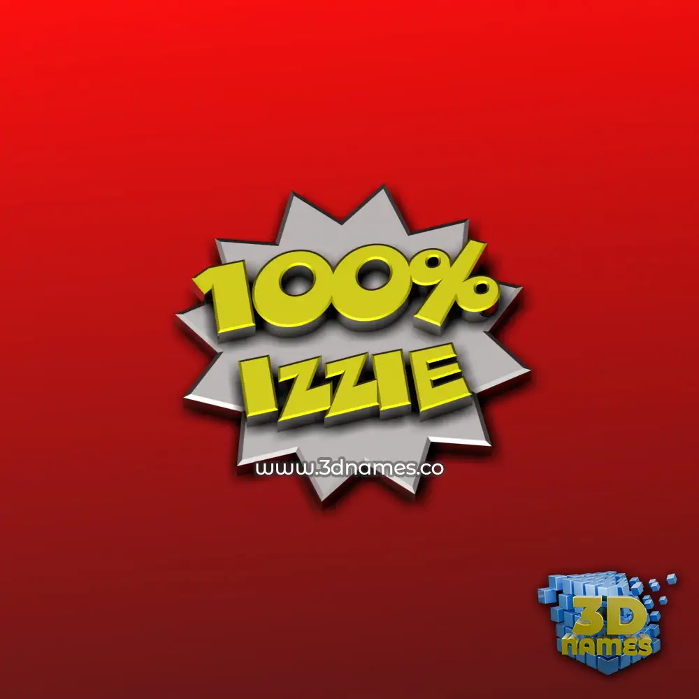 izzie in 100 Percent style - 3D name wallpaper