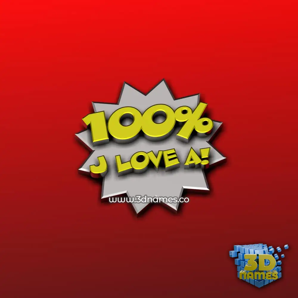 j love a in 100 Percent style - 3D name wallpaper