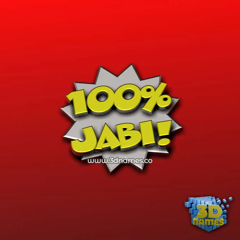 jabi in 100 Percent style - 3D name wallpaper
