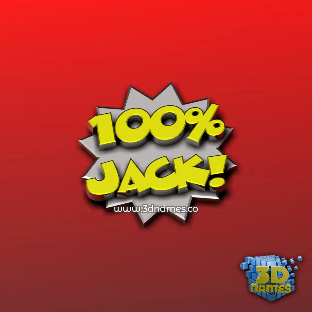 jack in 100 Percent style - 3D name wallpaper