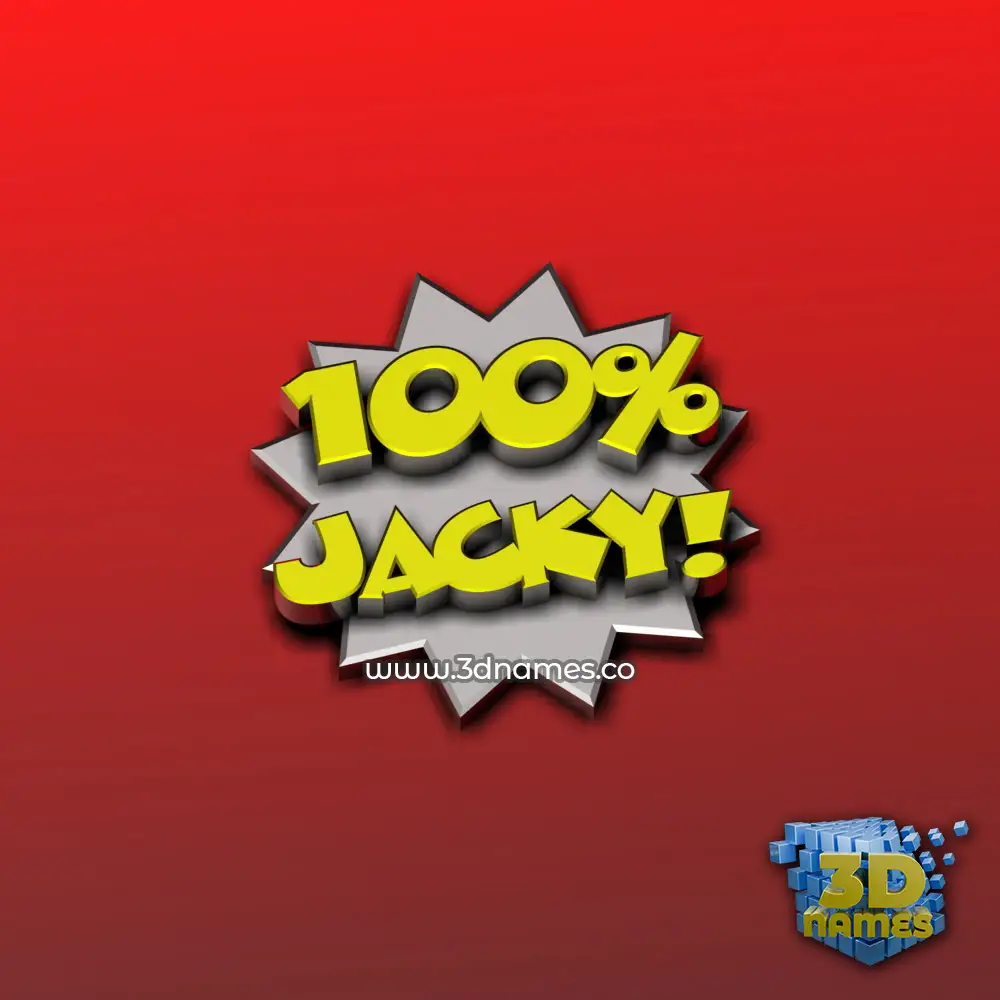 jacky in 100 Percent style - 3D name wallpaper
