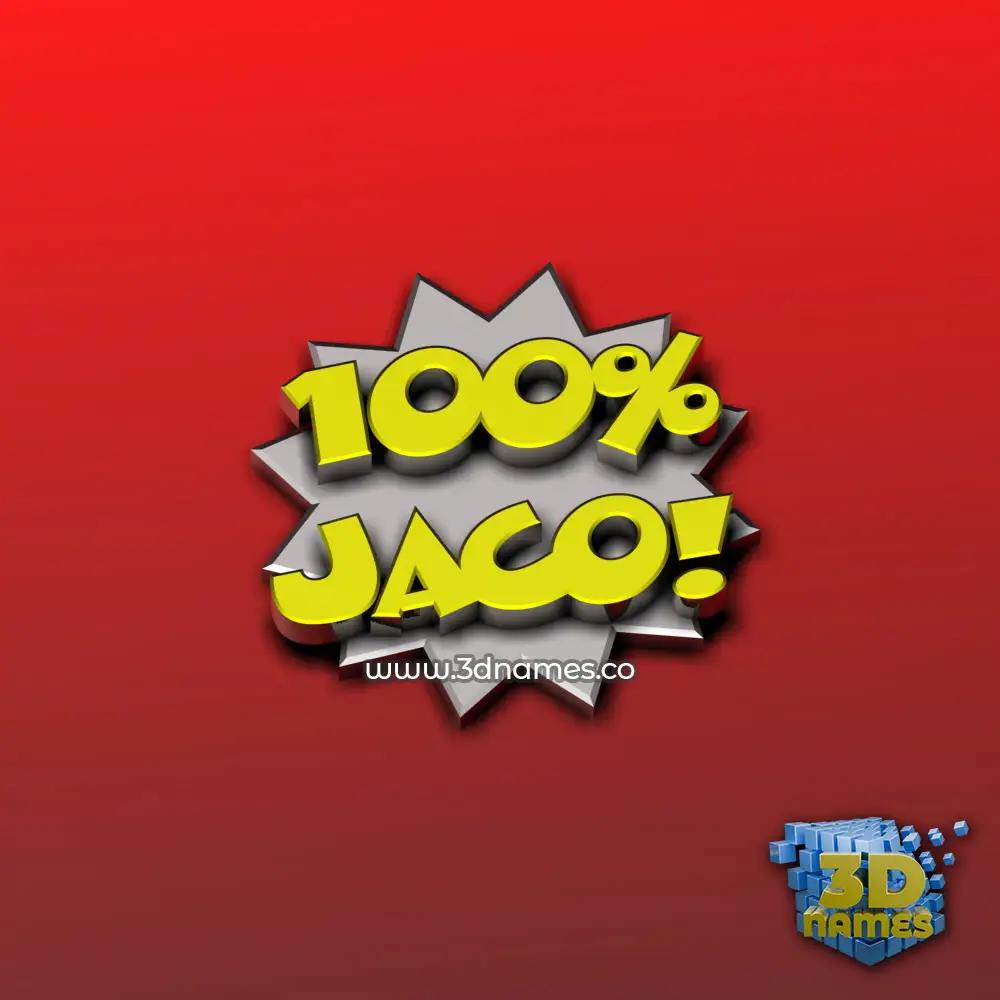jaco in 100 Percent style - 3D name wallpaper