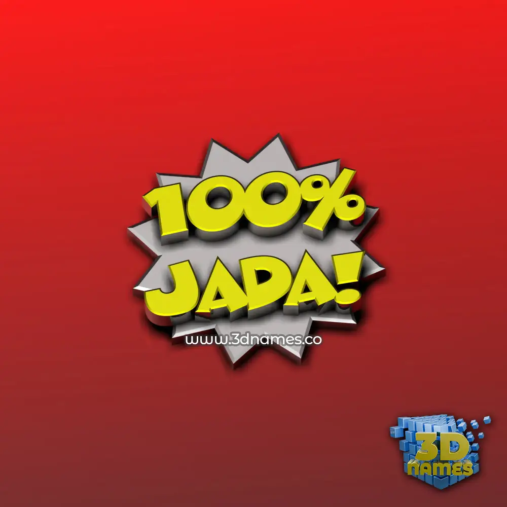 jada in 100 Percent style - 3D name wallpaper