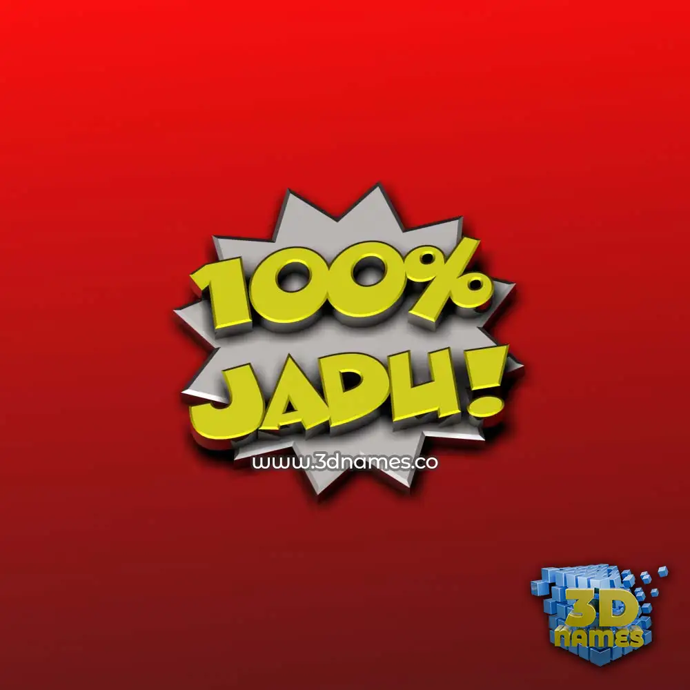 jadu in 100 Percent style - 3D name wallpaper