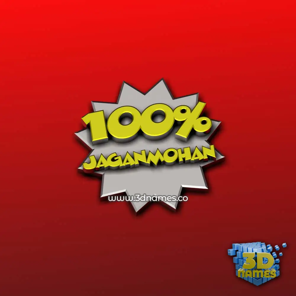 jaganmohan in 100 Percent style - 3D name wallpaper
