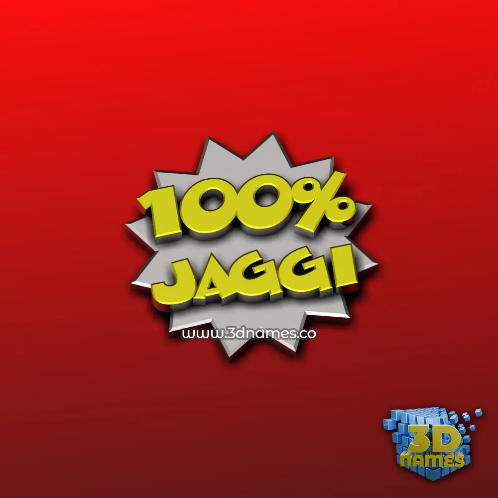 jaggi in 100 Percent style - 3D name wallpaper