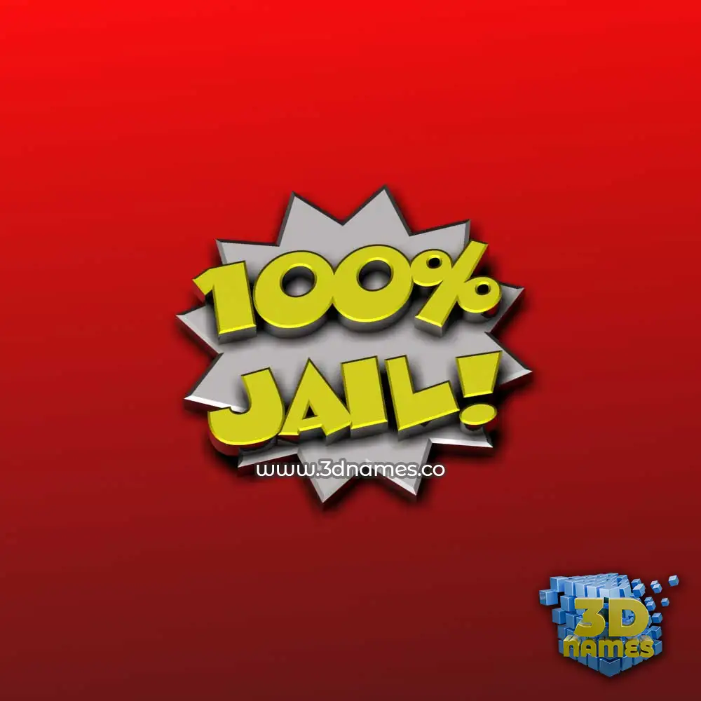 jail in 100 Percent style - 3D name wallpaper