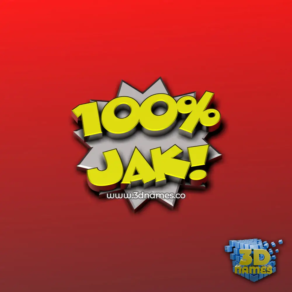 jak in 100 Percent style - 3D name wallpaper