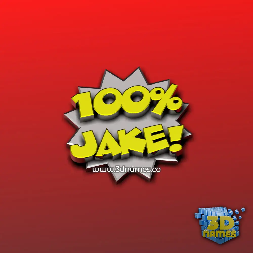 jake in 100 Percent style - 3D name wallpaper