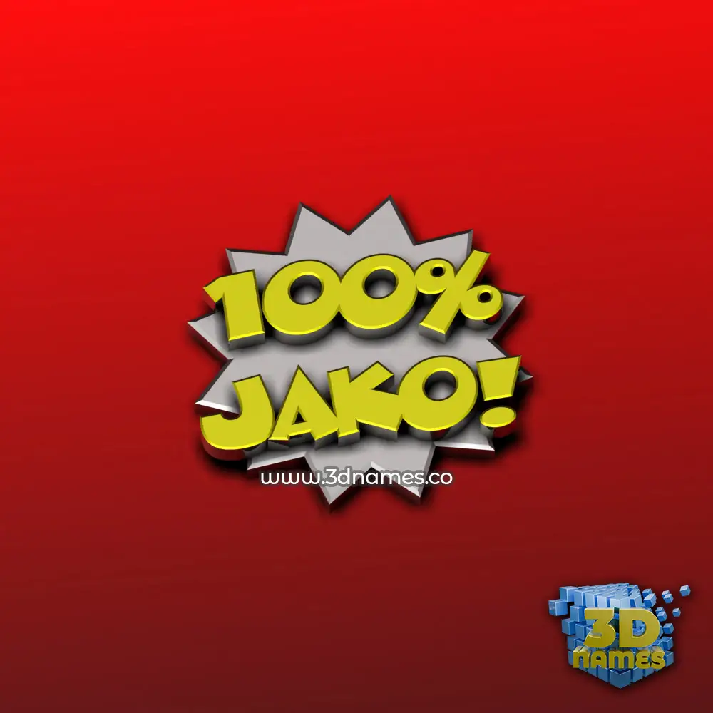 jako in 100 Percent style - 3D name wallpaper