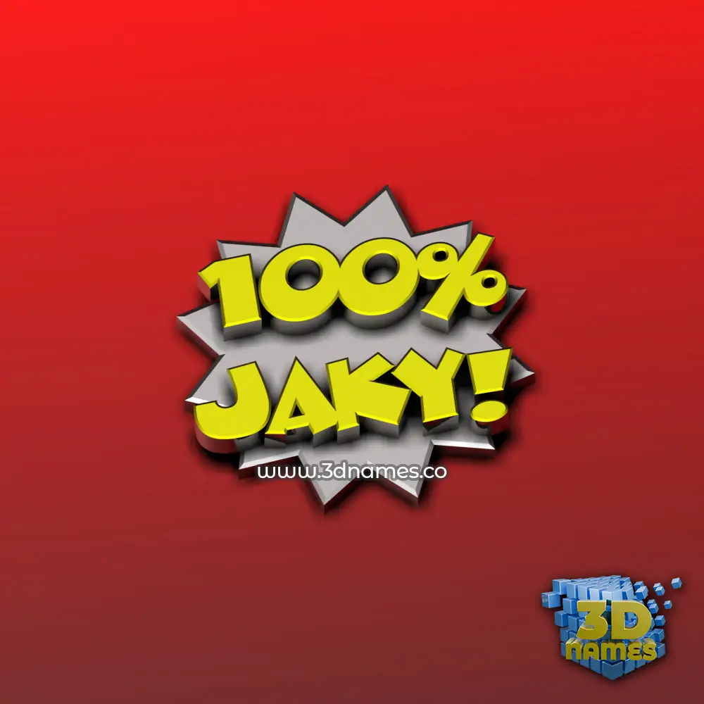 jaky in 100 Percent style - 3D name wallpaper
