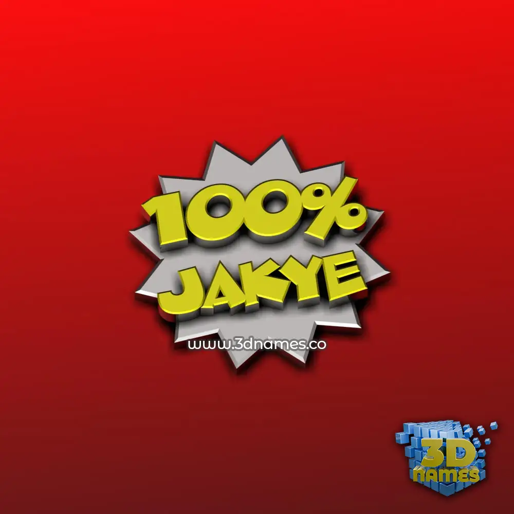 jakye in 100 Percent style - 3D name wallpaper