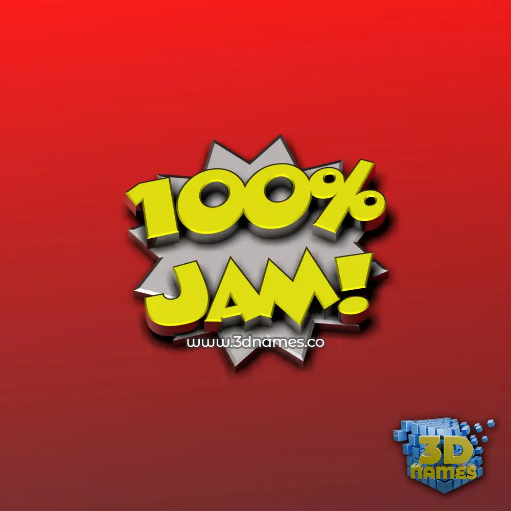 jam in 100 Percent style - 3D name wallpaper