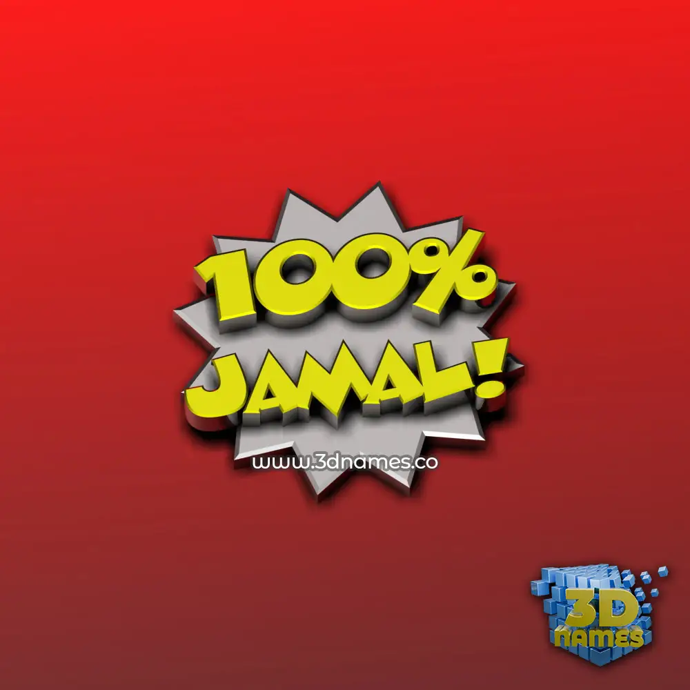 jamal in 100 Percent style - 3D name wallpaper
