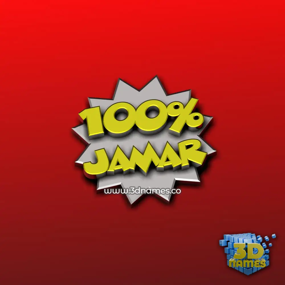jamar in 100 Percent style - 3D name wallpaper