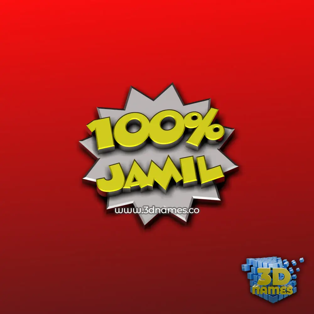 jamil in 100 Percent style - 3D name wallpaper